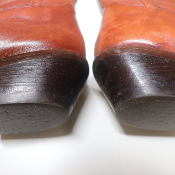 Vintage Gianni Leather Brown Woven Cowboy Boots Size 6 Half B - Picture 11 of 16